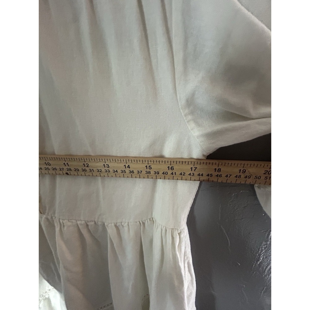 Taylor Women's Dress Babydoll Swing Flowy Dress Size 12 White Tiered Boho Summer - Picture 11 of 11